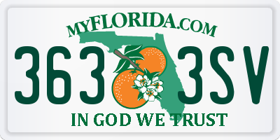FL license plate 3633SV