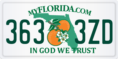 FL license plate 3633ZD