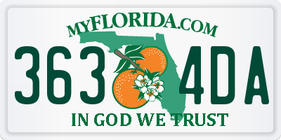 FL license plate 3634DA