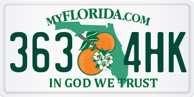 FL license plate 3634HK
