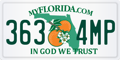 FL license plate 3634MP