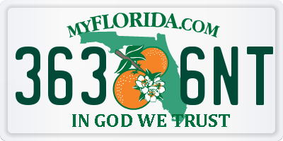 FL license plate 3636NT