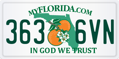 FL license plate 3636VN