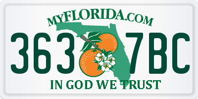FL license plate 3637BC