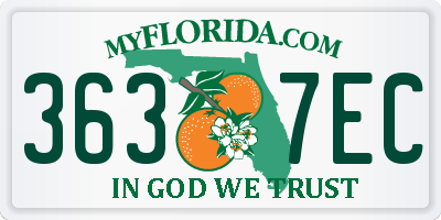 FL license plate 3637EC