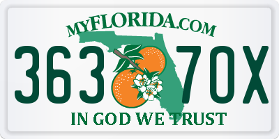 FL license plate 3637OX