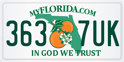 FL license plate 3637UK