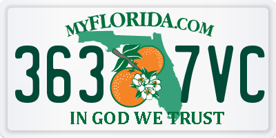 FL license plate 3637VC