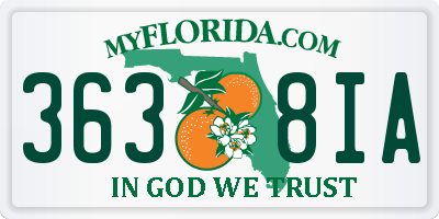 FL license plate 3638IA