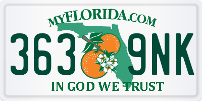 FL license plate 3639NK