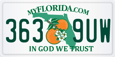FL license plate 3639UW