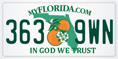 FL license plate 3639WN