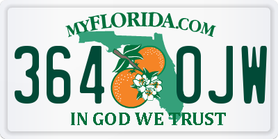 FL license plate 3640JW