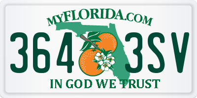 FL license plate 3643SV