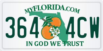 FL license plate 3644CW