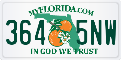 FL license plate 3645NW