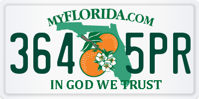 FL license plate 3645PR