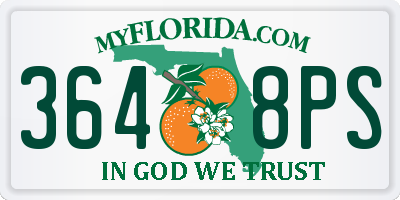 FL license plate 3648PS