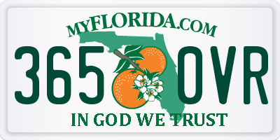FL license plate 3650VR