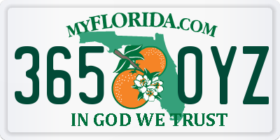 FL license plate 3650YZ