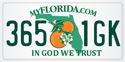FL license plate 3651GK