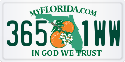 FL license plate 3651WW
