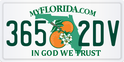 FL license plate 3652DV