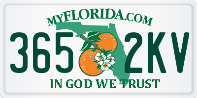 FL license plate 3652KV
