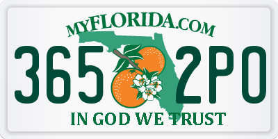 FL license plate 3652PO