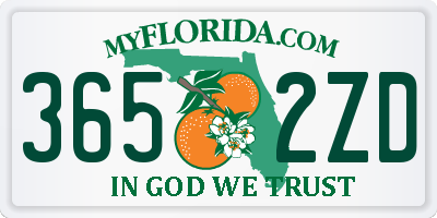 FL license plate 3652ZD
