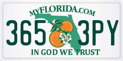 FL license plate 3653PY