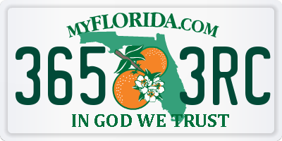 FL license plate 3653RC