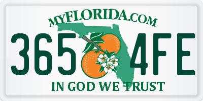 FL license plate 3654FE