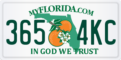 FL license plate 3654KC