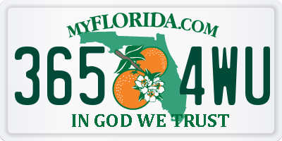 FL license plate 3654WU