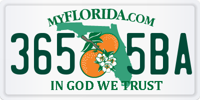 FL license plate 3655BA