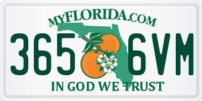 FL license plate 3656VM