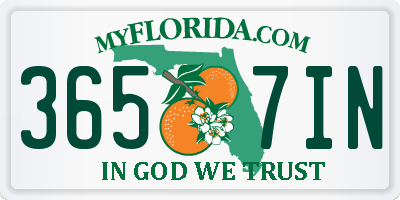FL license plate 3657IN