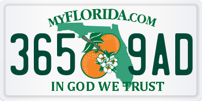 FL license plate 3659AD