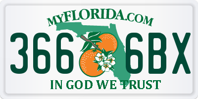 FL license plate 3666BX