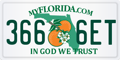 FL license plate 3666ET