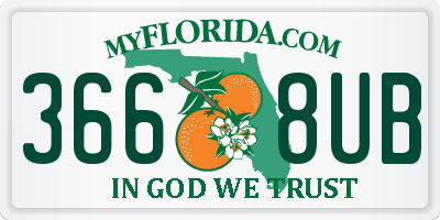 FL license plate 3668UB