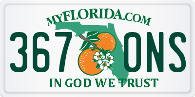 FL license plate 3670NS