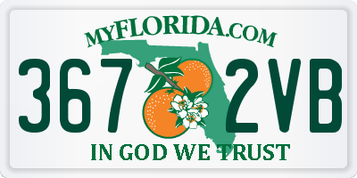 FL license plate 3672VB