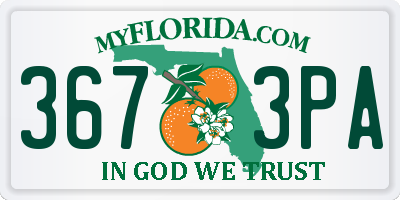 FL license plate 3673PA