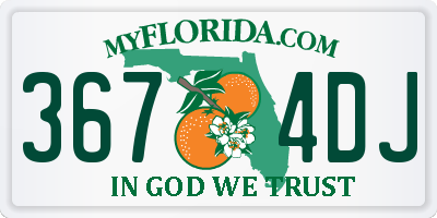 FL license plate 3674DJ