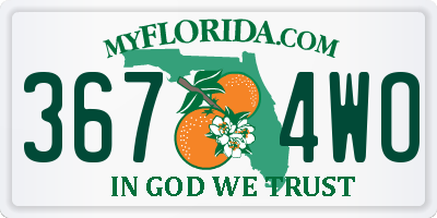 FL license plate 3674WO
