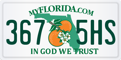 FL license plate 3675HS