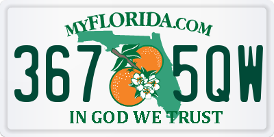 FL license plate 3675QW