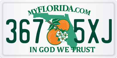 FL license plate 3675XJ